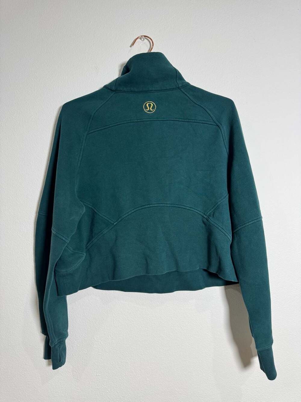 Lululemon Scuba Oversized Funnel Neck Half Zip Pullover Storm Teal M/L - Picture 4 of 12